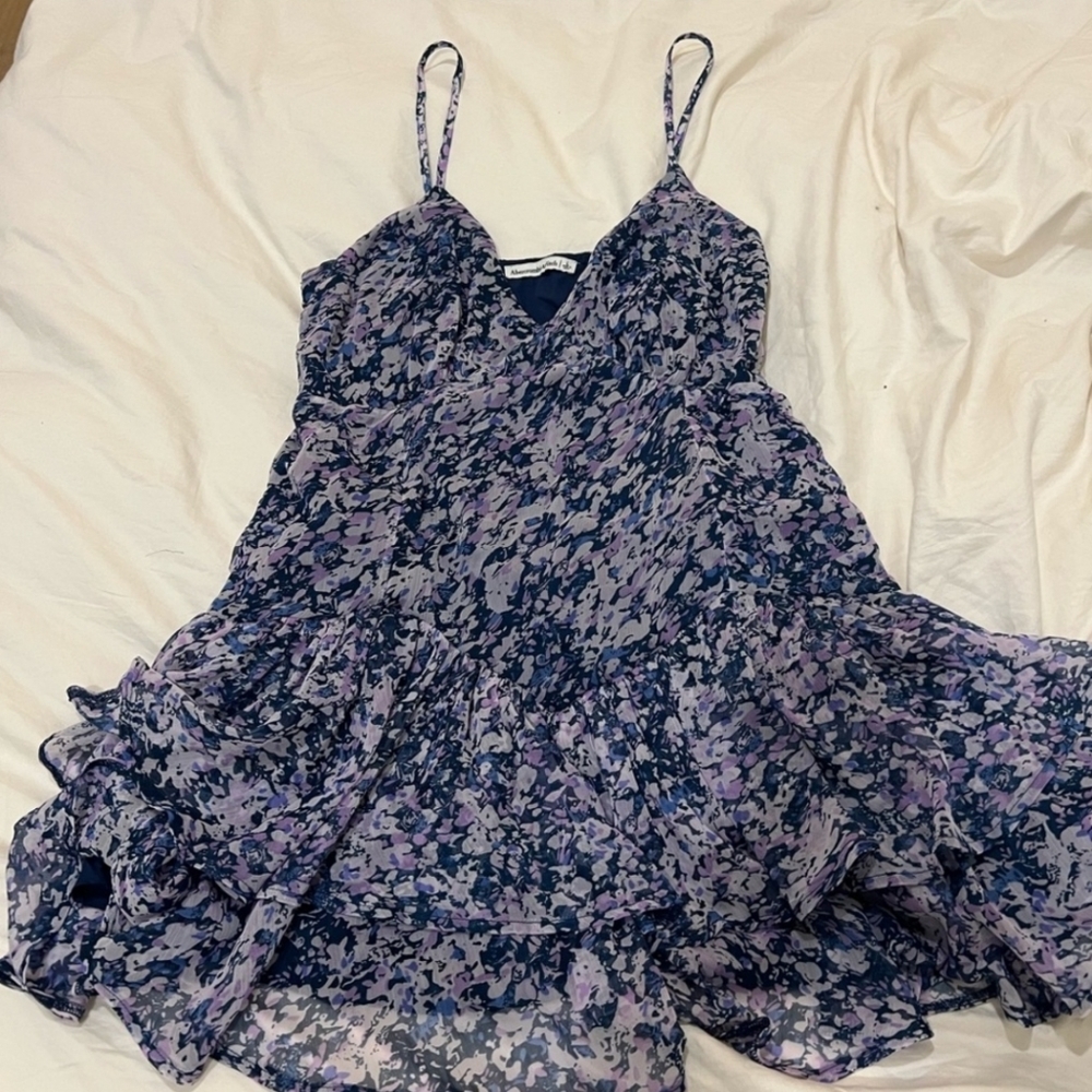 Abercrombie Perfect Condition Large Blue Purple Floral Mini Dress